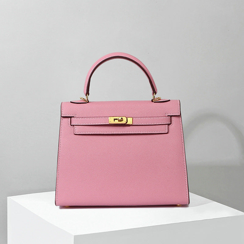 Women's Genuine Leather Advanced Texture Palm Print Kelly Crossbody Bags
