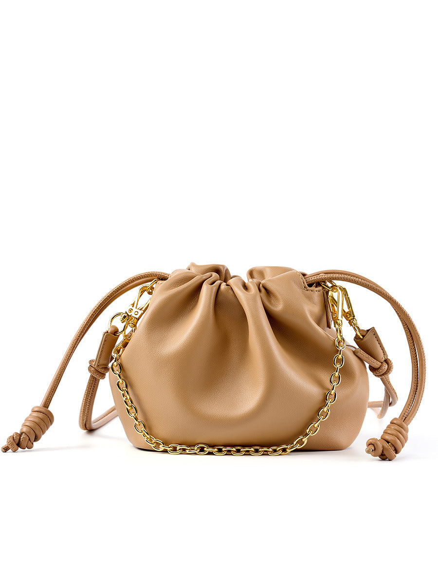 Women's Genuine Leather Lucky Size Cloud Chain Crossbody Bags