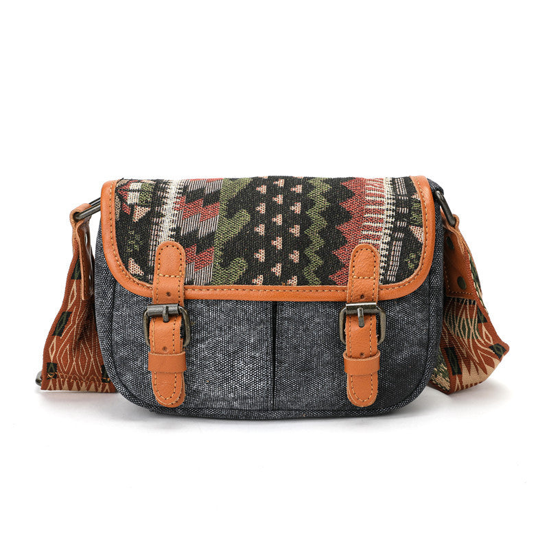 Women's Retro Ethnic Style Embroidered Design Canvas Crossbody Bags