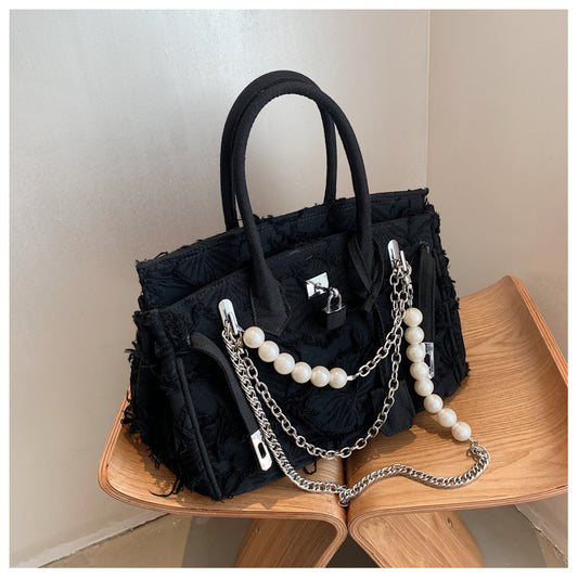 Retro Denim Portable Platinum Kelly Female Beggar Crossbody Bags