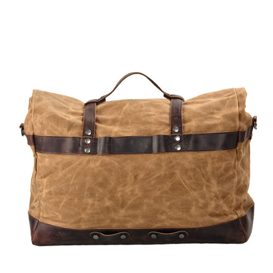 Men's Large Capacity Portable Vintage Waterproof Waxed Canvas With Men's Bags