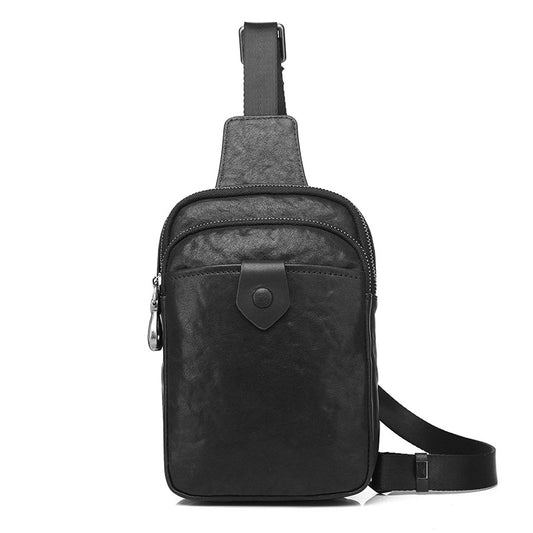 Men's Leather First Layer Cowhide Trendy Fashion Men's Chest Bags