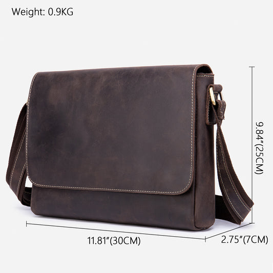 Men's Crazy Horse Leather First Layer Cowhide Bags