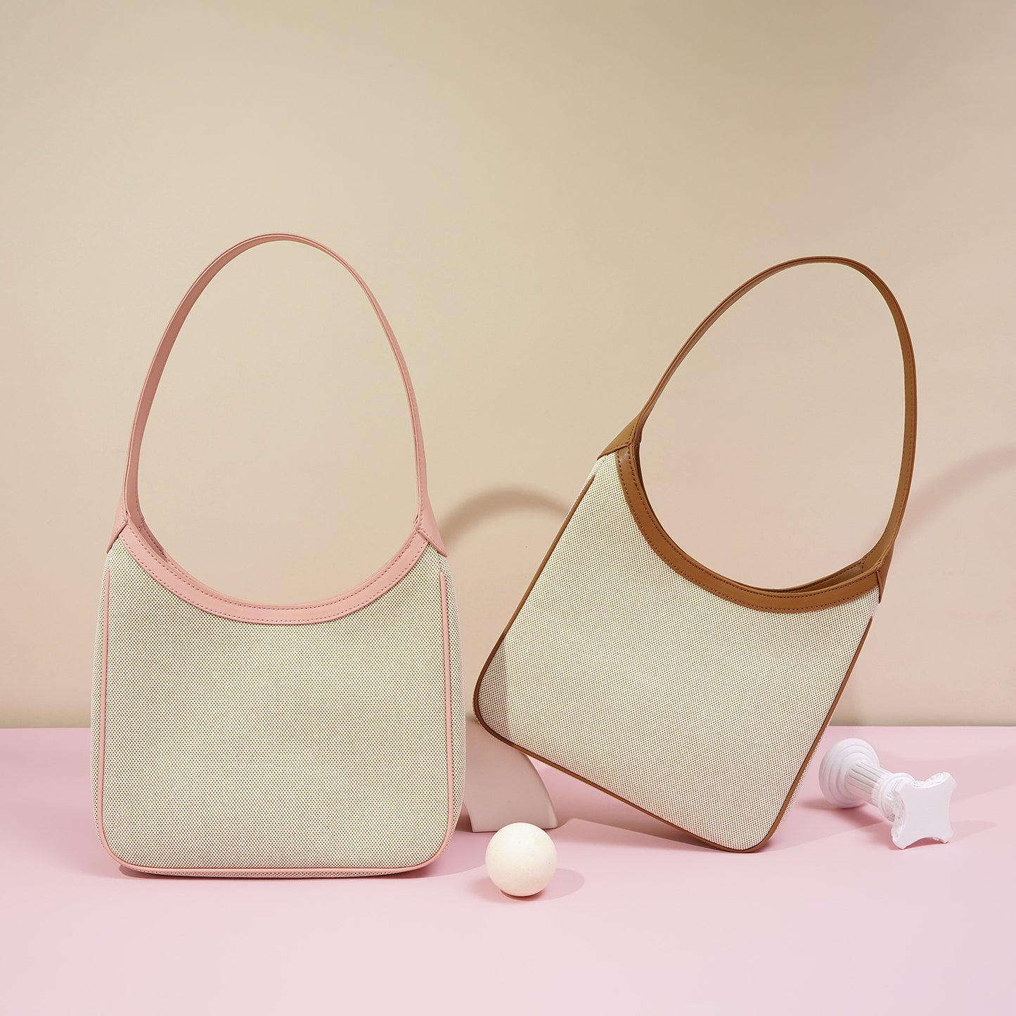 Women's Canvas Stitching Contrast Color Urban Simple Commute Large Capacity Armpit Bags