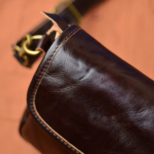 Men's Zipper Cover Type High Texture Pleated Design Men's Messenger Bags