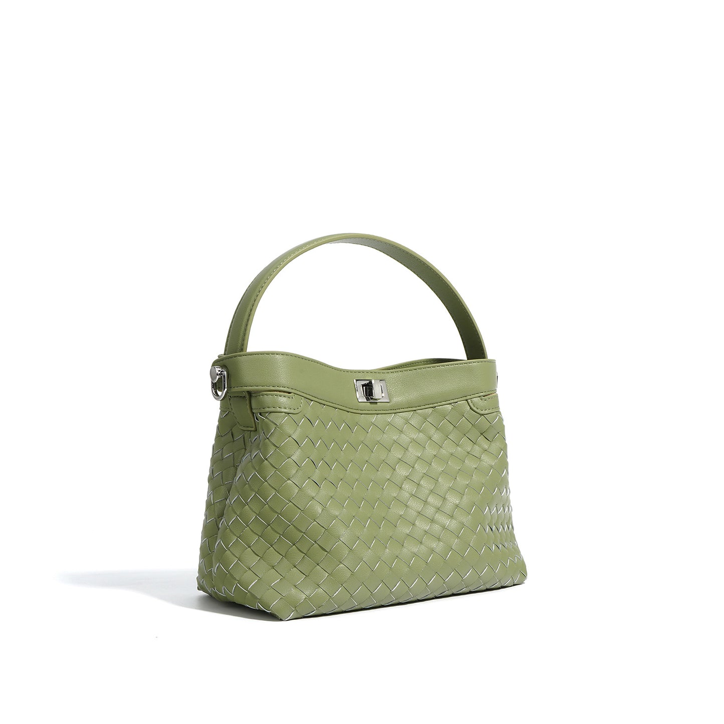 Women's Braided Leather Stylish Textured Commuter Portable Shoulder Bags