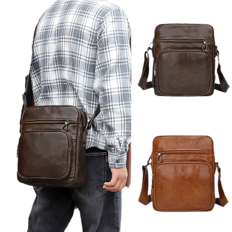 Men's Selection Retro Genuine Leather First Layer Men's Shoulder Bags