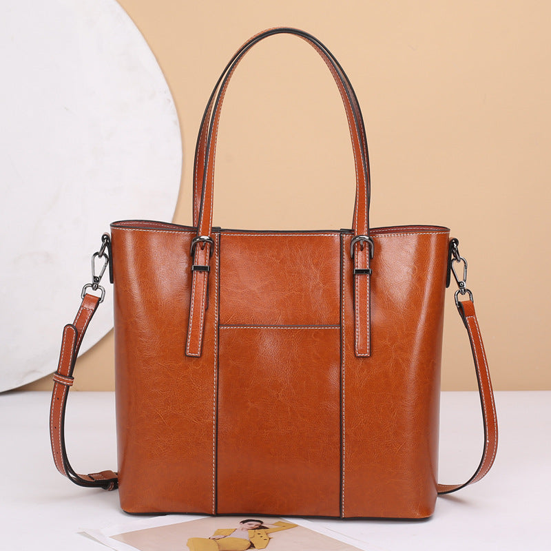 Women's Genuine Leather High-grade Versatile Large Capacity Shoulder Bags