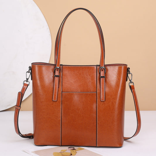 Women's Genuine Leather High-grade Versatile Large Capacity Shoulder Bags