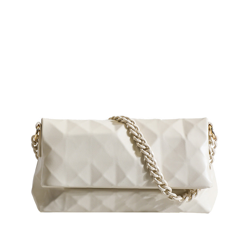Women's Foldable Leisure Acrylic Chain Three-dimensional Diamond Tote Bags