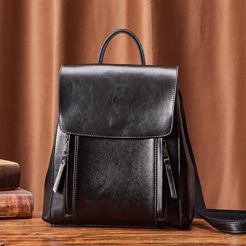 Women's Authentic Leather Lightweight Waterproof Style Commuter Backpacks