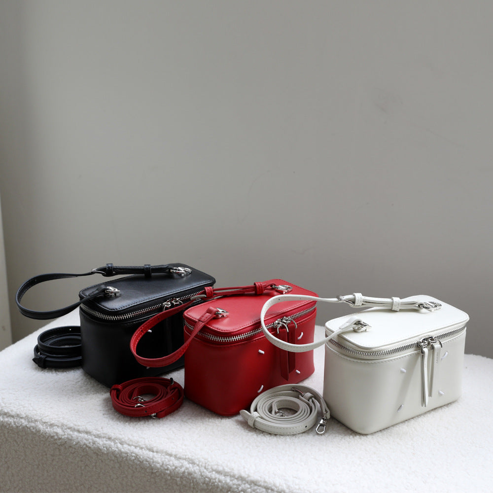 Women's Retro Sheepskin Box High-grade Genuine Leather Handbags