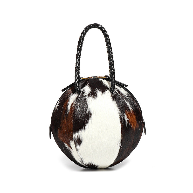 Women's Portable High-grade Horse Fur Hand Ball Handbags