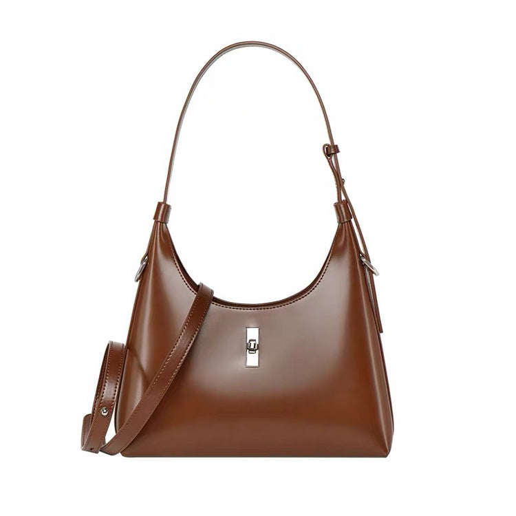 Design Genuine Leather Retro Baguette Underarm Armpit Bags
