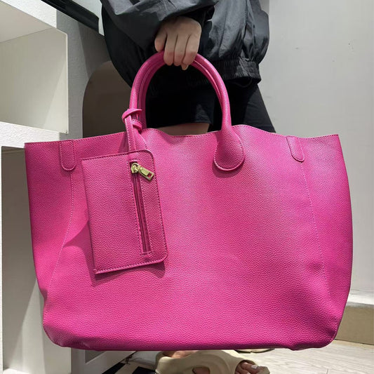 Women's Fashion Soft Leather Large Capacity Simple Tote Bags