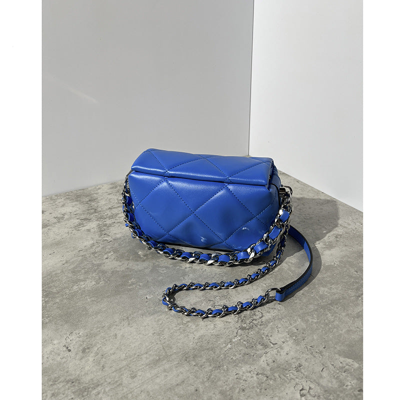 Women's Genuine Leather Fashion Rhombic Chain Niche Shoulder Bags