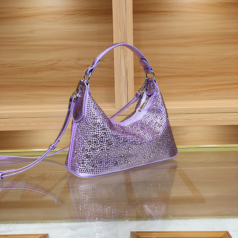 Women's French Entry Lux Portable Rhinestone High-grade Tote Bags