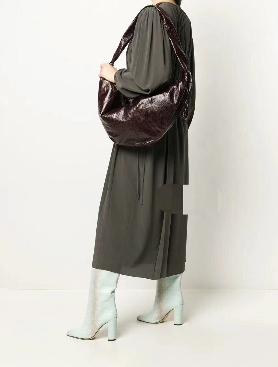 Croissant Design Tribute Texture Genuine Leather Crossbody Bags
