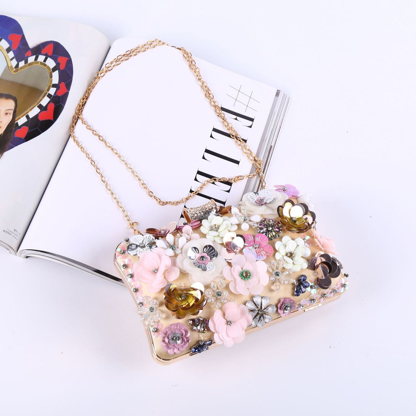 Colored Beads Flower Graceful Fashionable Dinner Birthday Bags