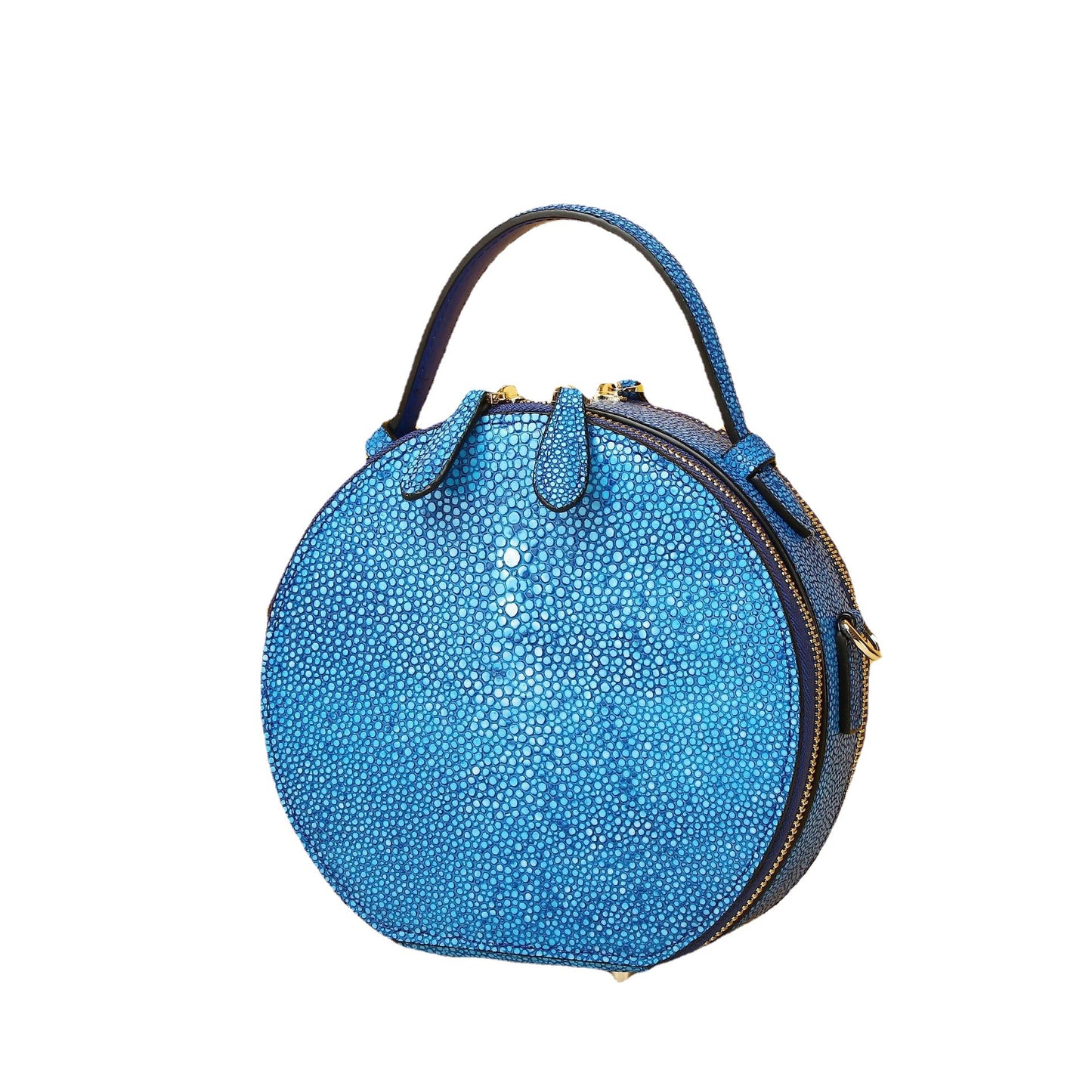 Women's Glossy Pearl Fish Embossing Round Classic Handbags