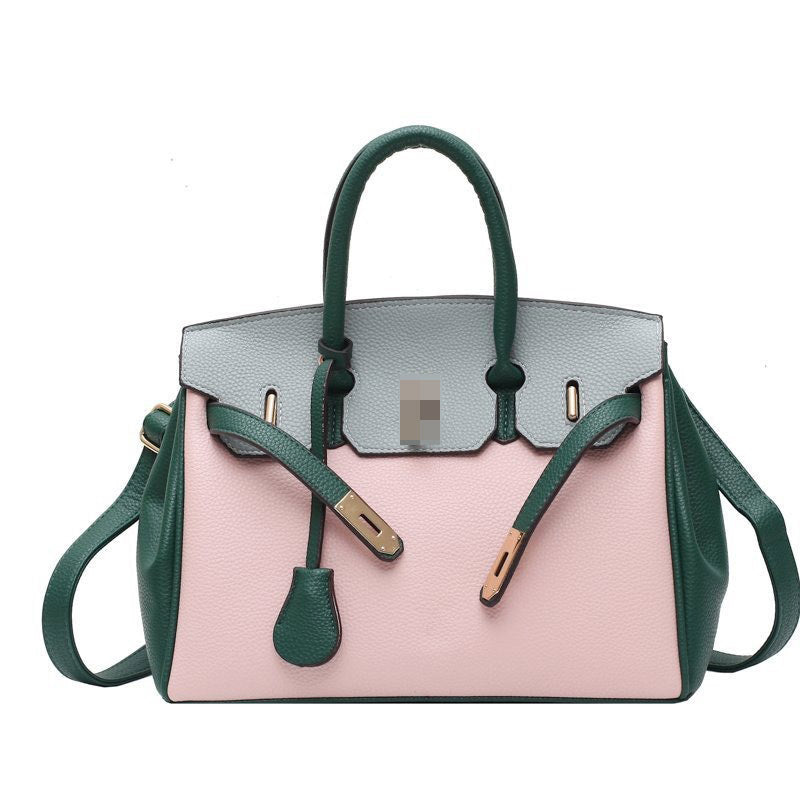 Platinum Kelly Large Capacity Lychee Pattern Shoulder Bags