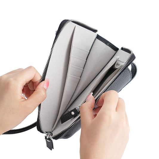Genuine Leather Multiple Slots Top Layer Phone Bags