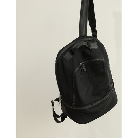 Portable Light Waterproof Leather Solid Color Large Backpacks