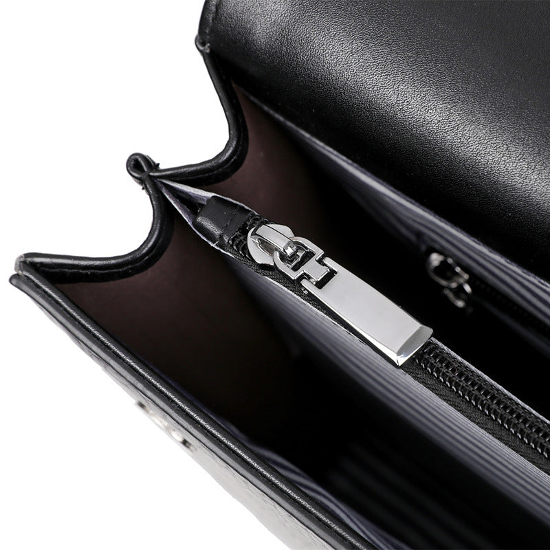 Men's Leather Large Capacity Horizontal Boutique Official Men's Briefcases