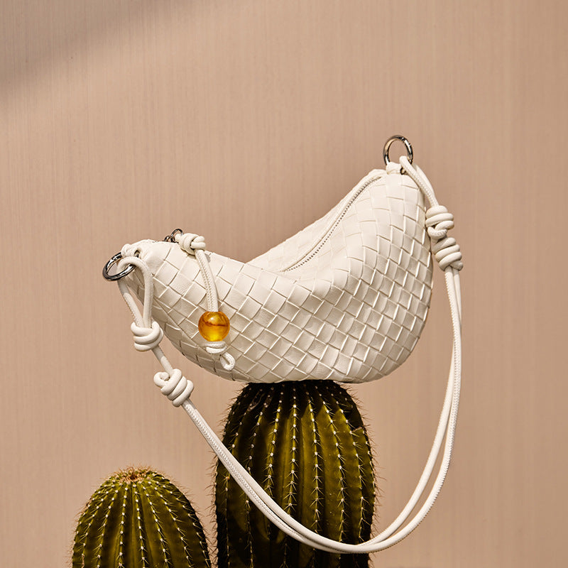Women's Woven Dumpling Saddle Croissant Niche Street Shoulder Bags