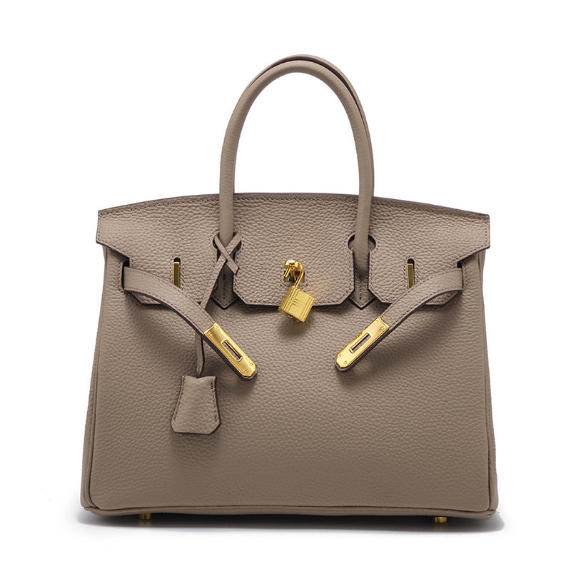 Women's Pattern First Layer Cowhide Elegant Portable Handbags