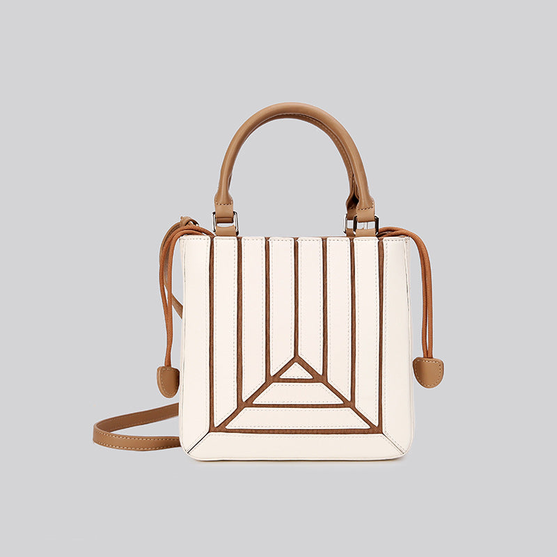 Women's Trendy Fashionable Color Contrast Patchwork Pleated Crossbody Bags
