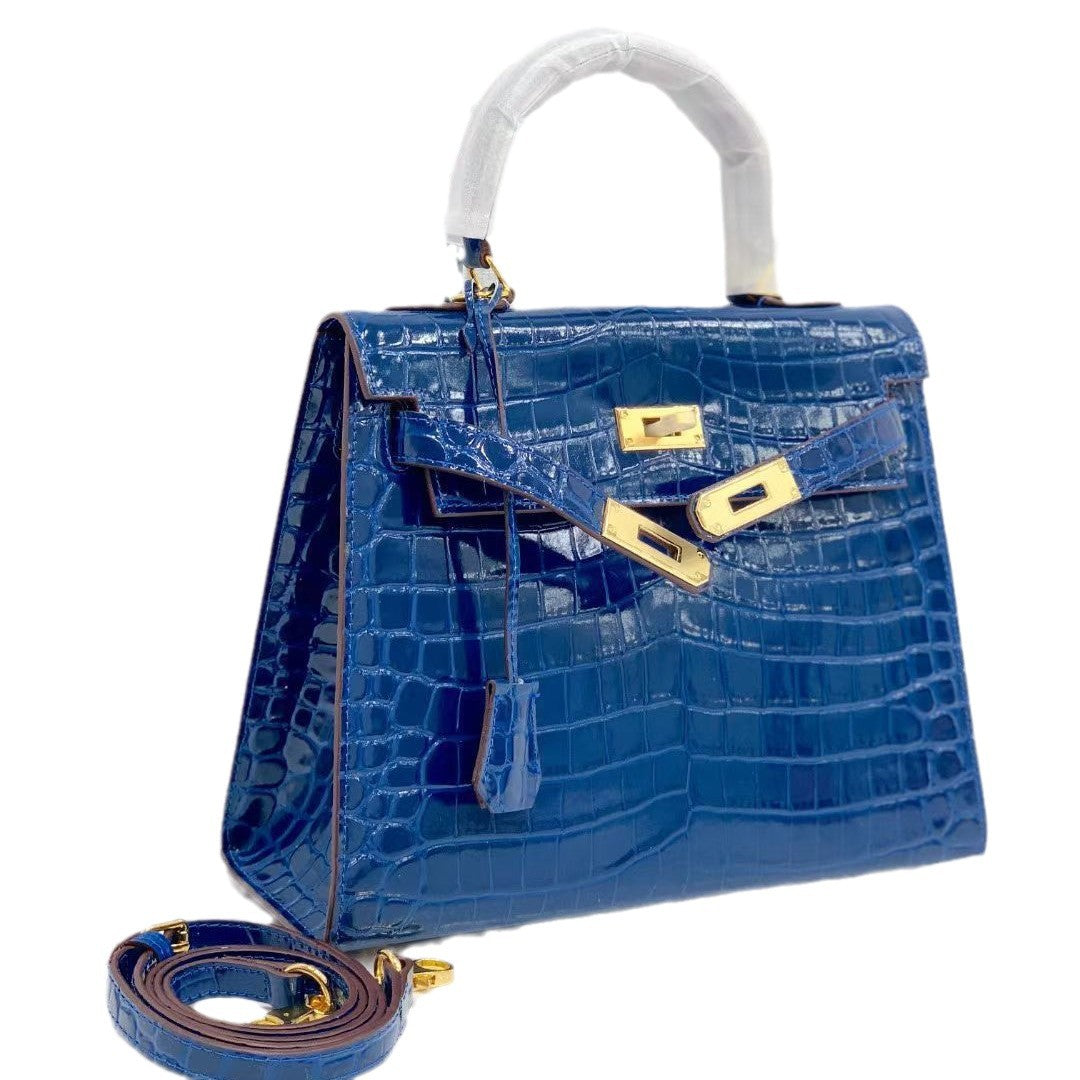 Women's Genuine Leather Fashion Cattlehide Platinum Portable Crossbody Bags
