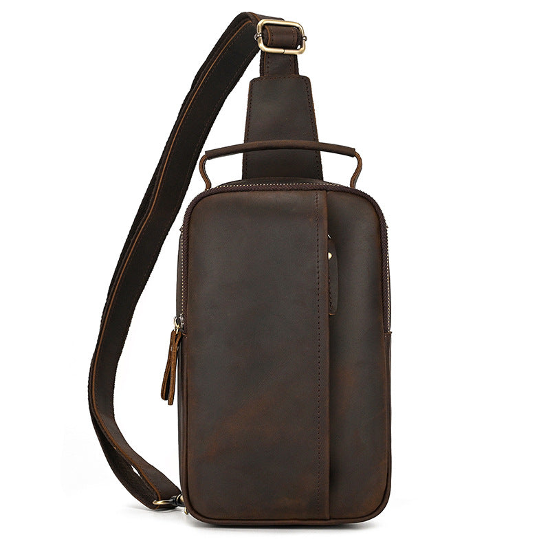 Men's Crazy Horse Leather Leisure Cowhide Bags