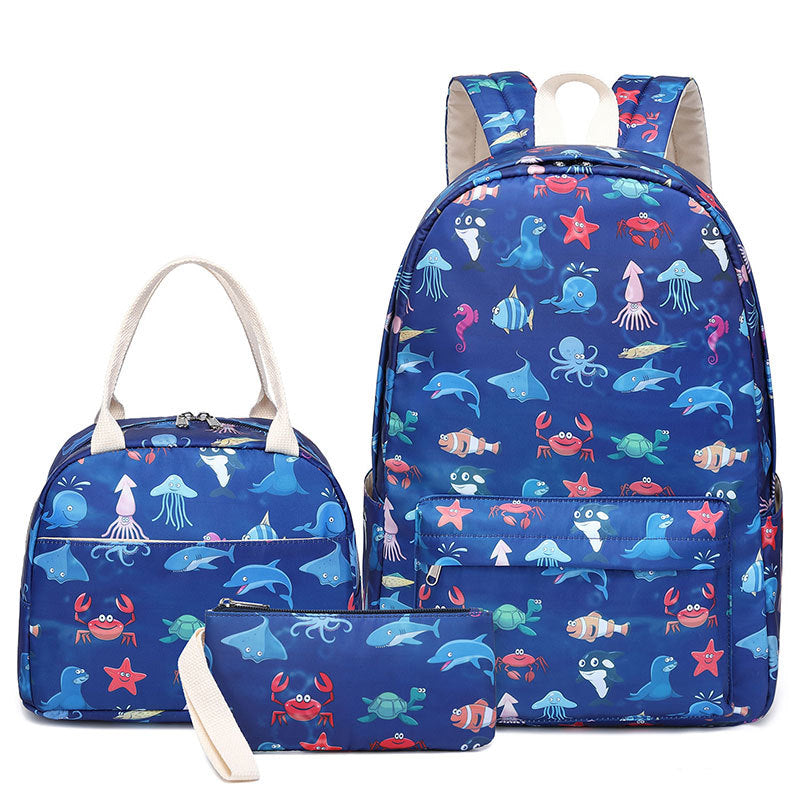 Versatile Durable Charming Three-piece Primary Book Elementary School Students' Schoolbags