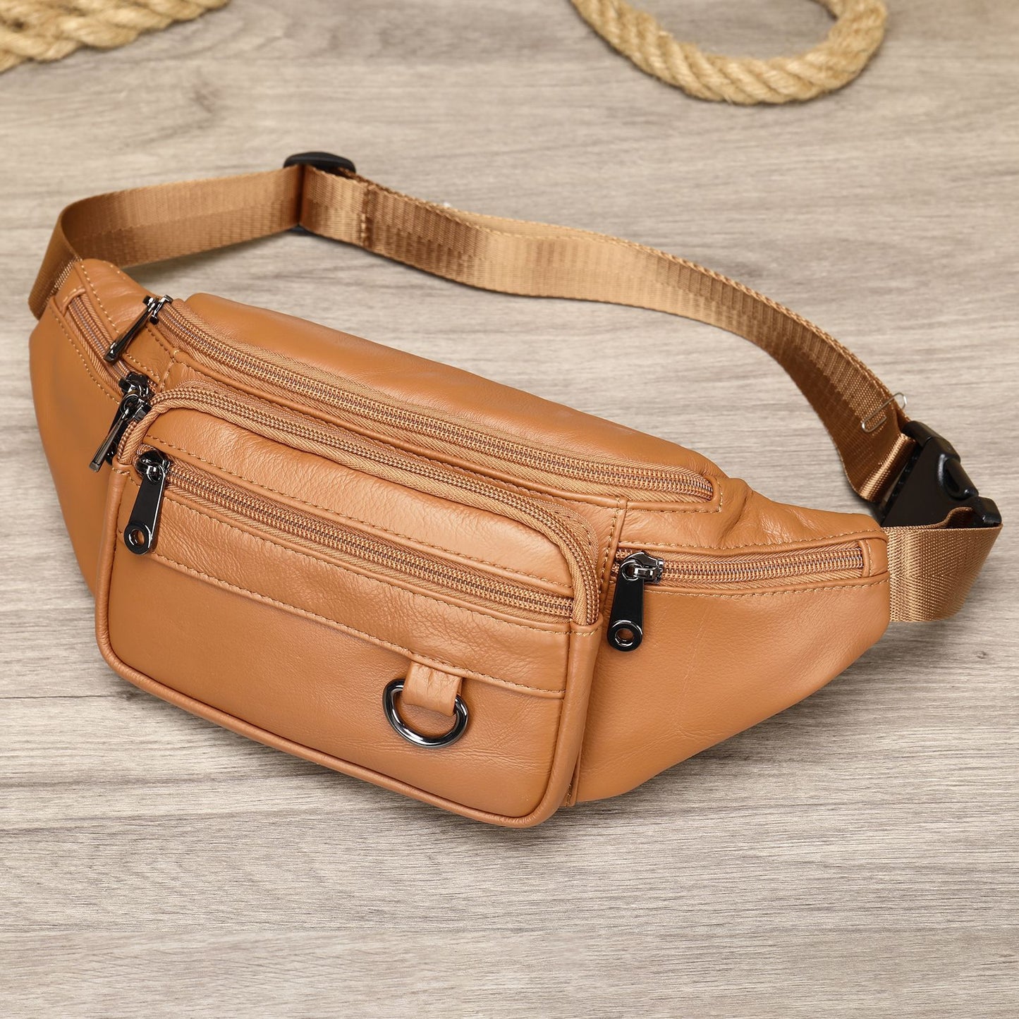Men's Genuine Leather Mobile High Sense First Men's Waist Packs