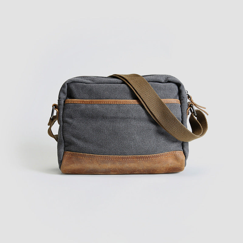 Men's Creative Popular Canvas Horizontal Green Men's Messenger Bags