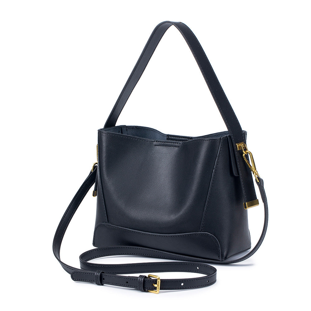 Women's Genuine Leather Niche High-grade Cowhide Exquisite Bucket Bags