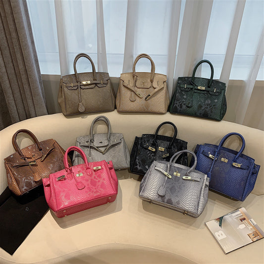 Women's Snakeskin Pattern Trendy Large Capacity Versatile Tote Bags