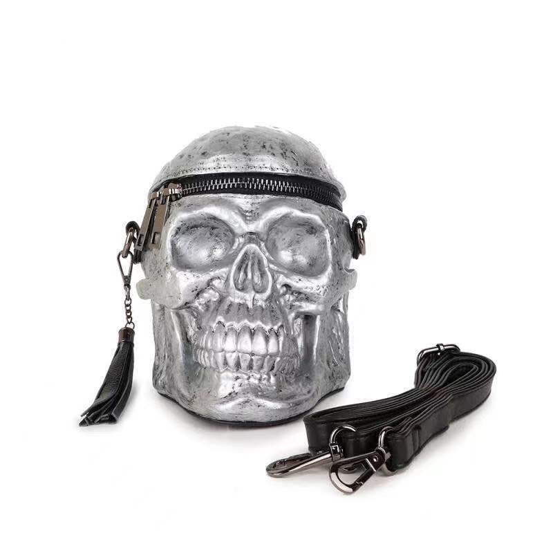 Women's Goth Skull Funny Halloween Style Tassel Shoulder Bags