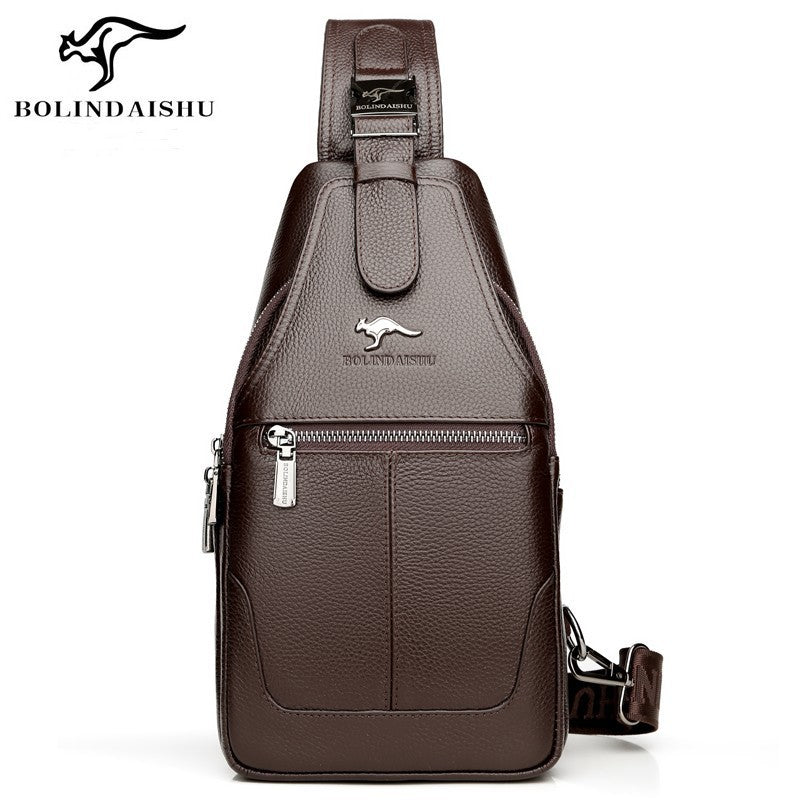 Men's Genuine Leather Cowhide Korean Fashion Men's Chest Bags