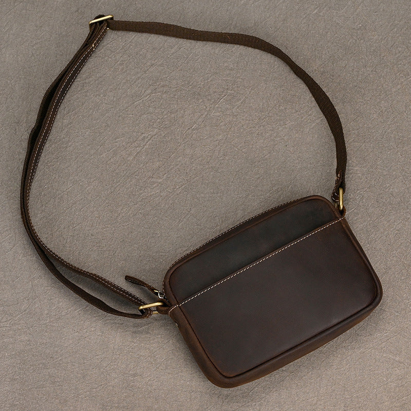 Men's Leather Crazy Horse Lightweight First Layer Cowhide Men's Shoulder Bags