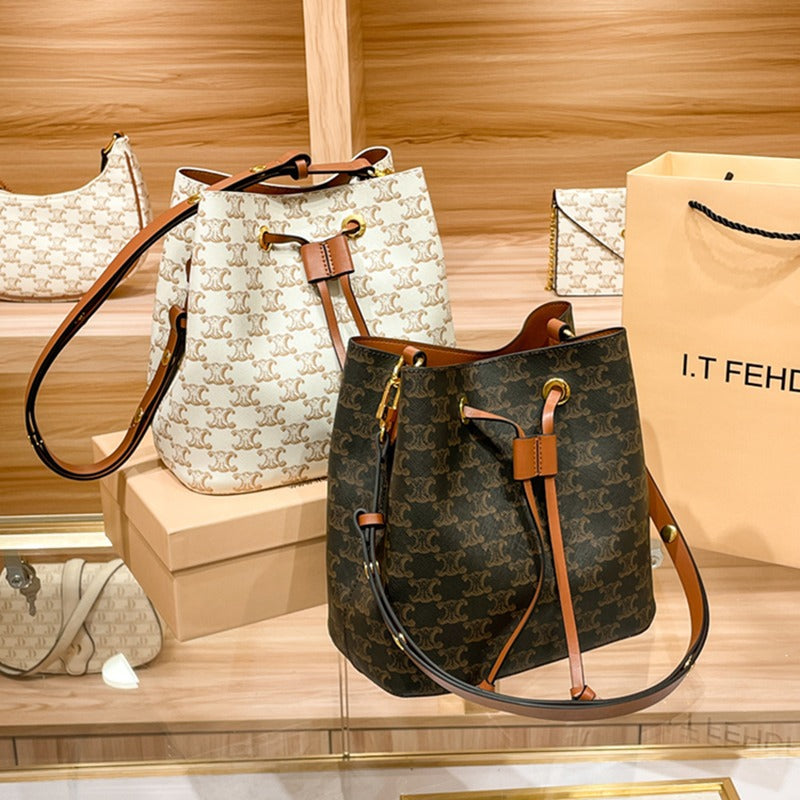 Leather Simple Female Beautiful Versatile Large Bucket Bags