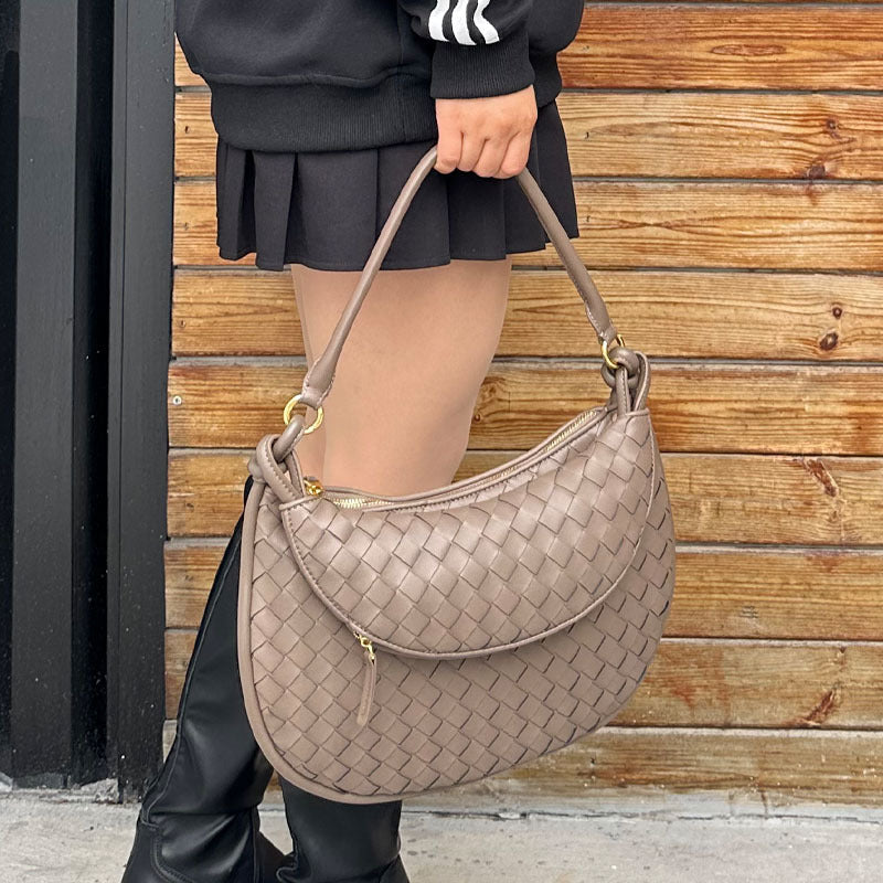 Women's Trend Twin Hand-woven Genuine Leather Underarm Armpit Bags