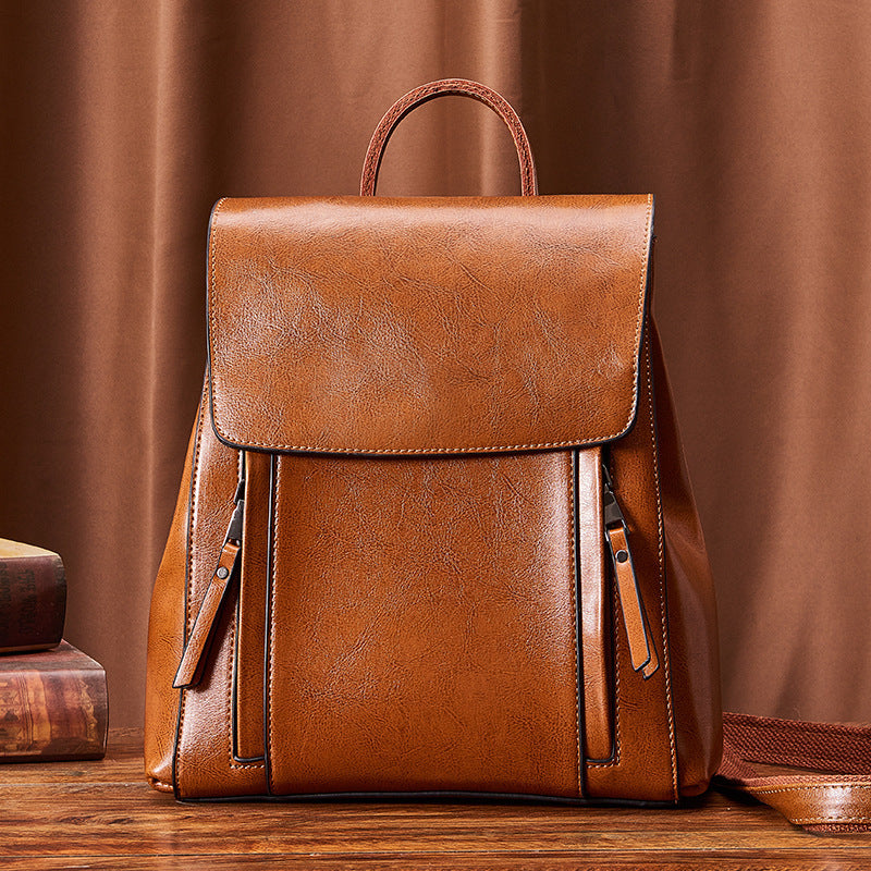 Women's Authentic Leather Lightweight Waterproof Style Commuter Backpacks