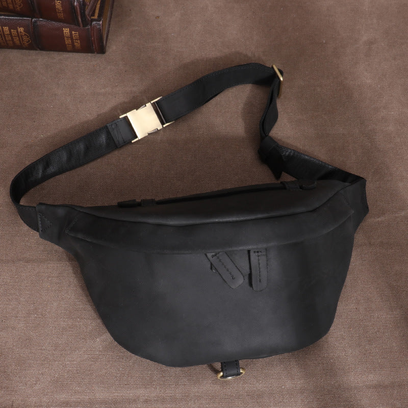 Women's & Men's & Crazy Horse Leather Large Capacity Men's Chest Bags