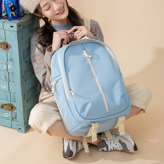 Women's Fashion Simple Commute Computer Korean Style Niche Solid Backpacks