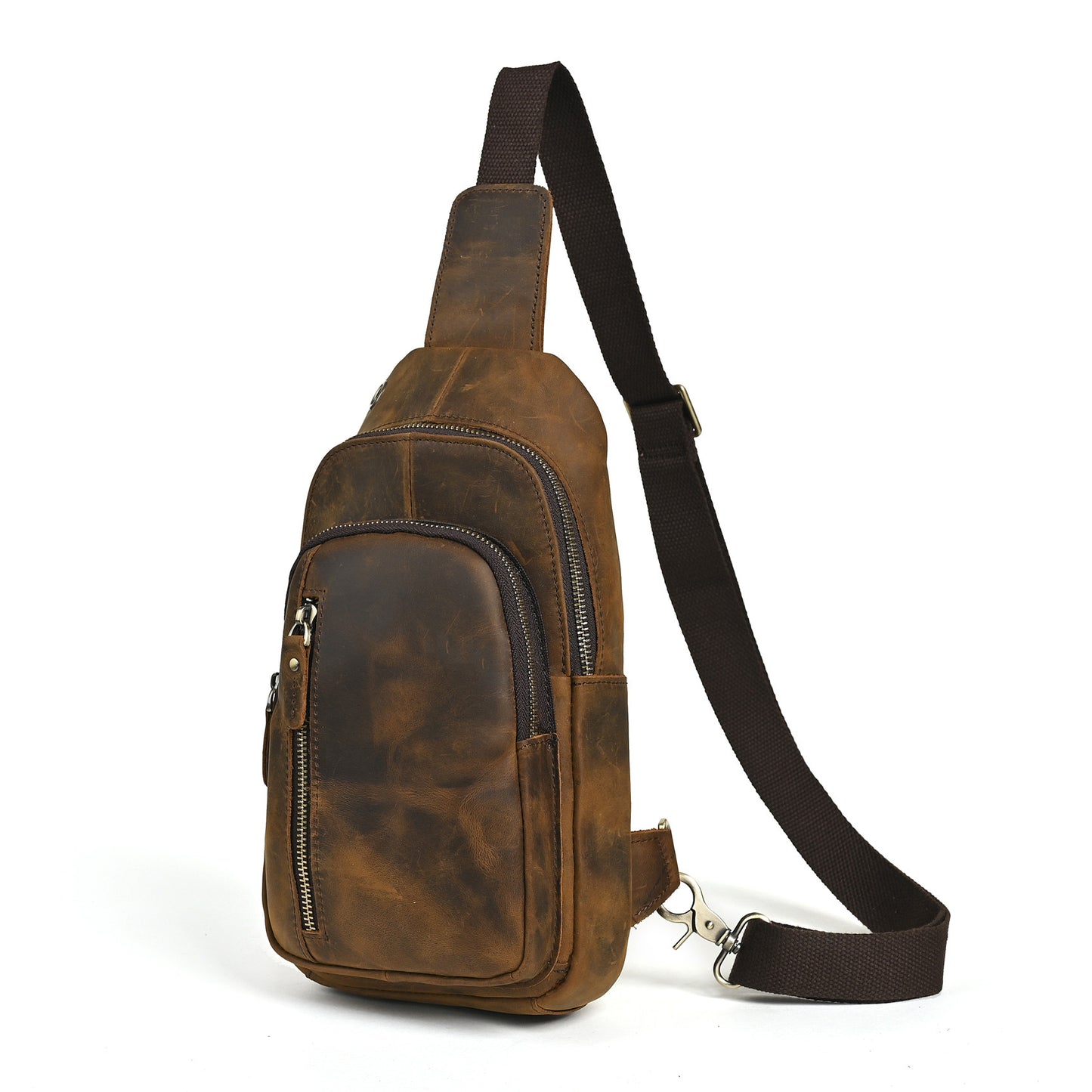 Men's Layer Crazy Horse Skin Cowhide Retro Men's Chest Bags