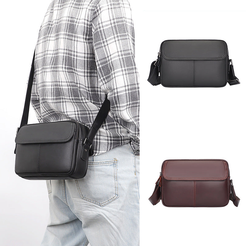 Men's Glamorous Leather First Layer Cowhide Men's Shoulder Bags