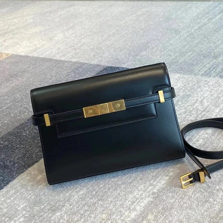 Women's Genuine Leather Cowhide Kelly Baguette Simple Shoulder Bags