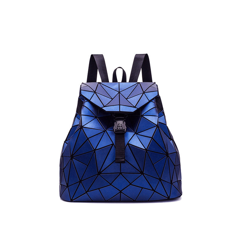 Women's Matte Brushed Drawstring Pure Color Plaid Backpacks